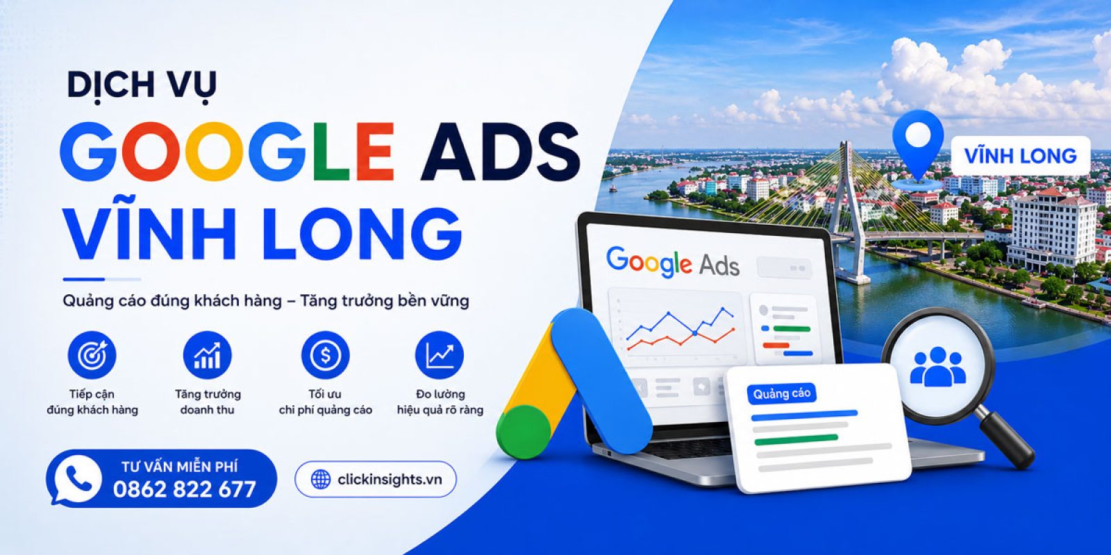 Dịch vụ Google Ads Vĩnh Long tăng khách hàng cho doanh nghiệp